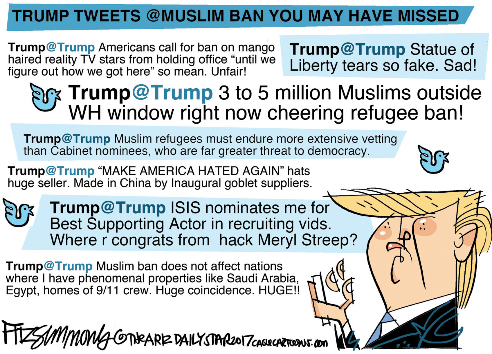 Daily Fitz Cartoon: Muslim Ban